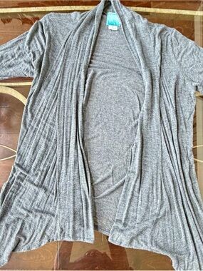 Lightweight Gray Open-Front Women's Cardigan